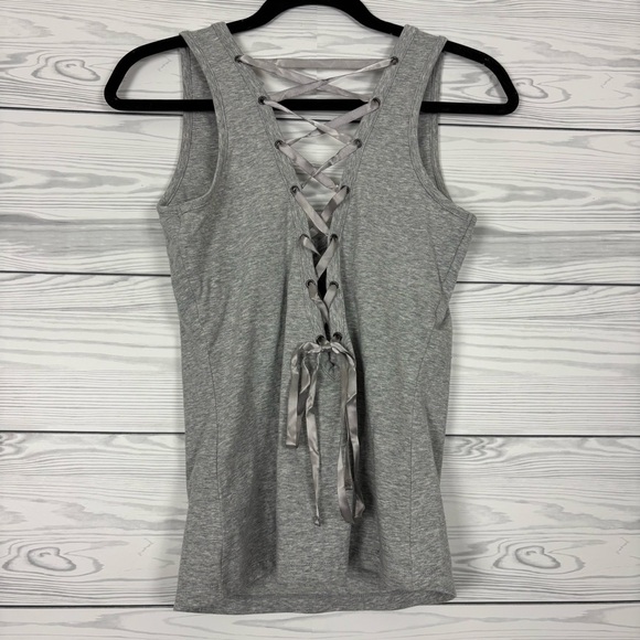 Harley-Davidson Y2K Lace up Gray Tank Top Size Medium - Picture 4 of 8